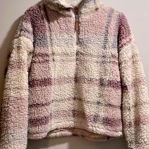 Thread and Supply Plaid Sherpa Quarter Zip